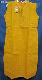 Solid Colors Cotton Full Front Embroidered Kurti Tunic Small Size #8805